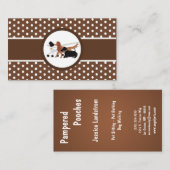 Brown-Haustier-sitzende Hundegehende Visitenkarte (Vorne/Hinten)