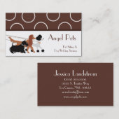 Brown-Haustier-sitzende Hundegehende Visitenkarte (Vorne/Hinten)