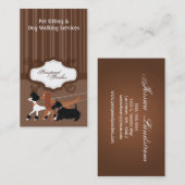 Brown-Haustier-sitzende Hundegehende Visitenkarte (Vorne/Hinten)