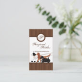 Brown-Haustier-sitzende Hundegehende Visitenkarte (Stehend Vorderseite)