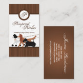 Brown-Haustier-sitzende Hundegehende Visitenkarte (Vorne/Hinten)