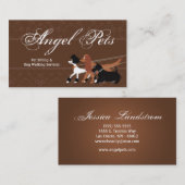 Brown-Haustier-sitzende Hundegehende Visitenkarte (Vorne/Hinten)