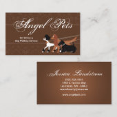 Brown-Haustier-sitzende Hundegehende Visitenkarte (Vorne/Hinten)