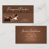 Brown-Haustier-sitzende Hundegehende Visitenkarte (Vorne/Hinten)