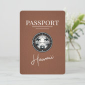 Brown Hawaii Passport Save the Date (Stehend Vorderseite)