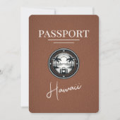 Brown Hawaii Passport Save the Date (Vorderseite)