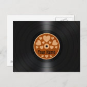 Brown Hearts Personalisiert Vinyl Record Album Postkarte (Vorne/Hinten)