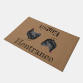 Brown Hen Door Mat Bauernhof Hentry Eggit Fußmatte (Schrägansicht)