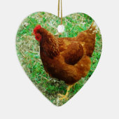 Brown Hen Keramik Ornament (Rechts)