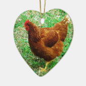 Brown Hen Keramik Ornament (Links)