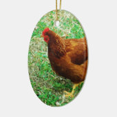 Brown Hen Keramikornament (Links)