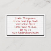 Brown Henna Hand Yoga Instructor Business Card Visitenkarte (Rückseite)