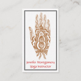 Brown Henna Hand Yoga Instructor Business Card Visitenkarte