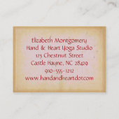 Brown Henna Hands Yoga Studio Business Card Visitenkarte (Rückseite)