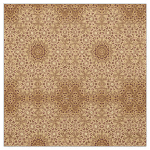 Brown Henna Lace Print Blume Muster Fabric Stoff