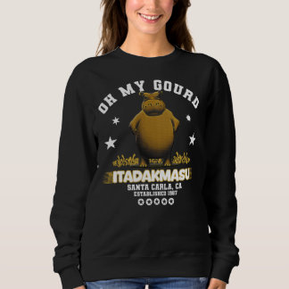 Brown Hippo Eating Time Sprichwort Itadakmasu Sweatshirt