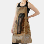 BROWN HOLZTÜR AUF BROWN BRICK WALL SCHÜRZE (InSitu)