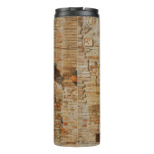 BROWN HOLZTÜR AUF BROWN BRICK WALL THERMOSBECHER (Rückseite)