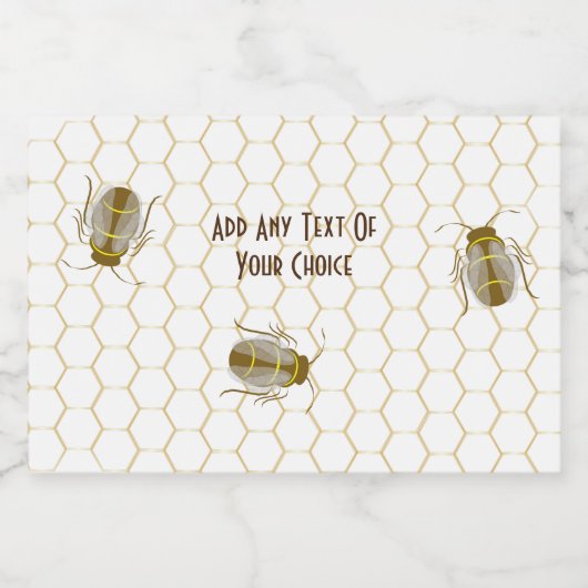 Brown Honey Bee Honeycomb Apiarist Bee Keeper Lebensmitteletikett (Einzelnes Label)