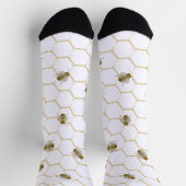 Brown Honey Bee Honeycomb Design Socken (Oben)