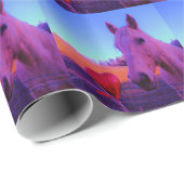Brown Horse and Red Heart Geschenkpapier (Rolleneckpunkt)