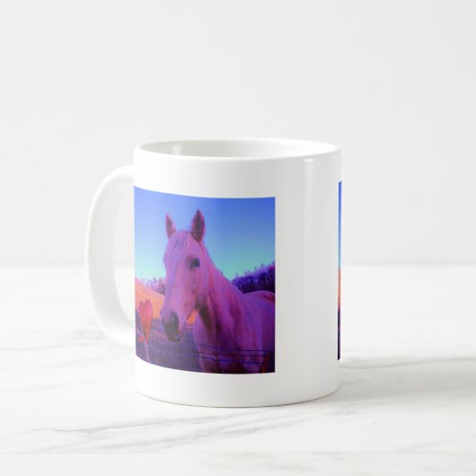 Brown Horse and Red Heart Kaffeetasse (Vorderseite Links)