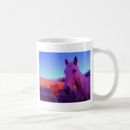 Brown Horse and Red Heart Kaffeetasse (Rechts)