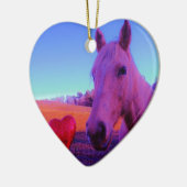 Brown Horse and Red Heart Keramikornament (Links)
