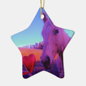 Brown Horse and Red Heart Keramikornament (Links)