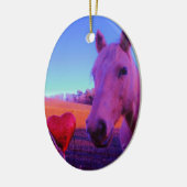 Brown Horse and Red Heart Keramikornament (Links)