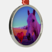 Brown Horse and Red Heart Ornament Aus Metall (Rechts)