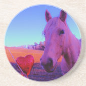 Brown Horse and Red Heart Untersetzer (Vorne)