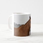 Brown Horse, B&W Background Tasse (Vorderseite Links)
