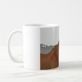 Brown Horse, B&W Background Tasse