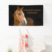 Brown Horse Black Reitsport Glückwunsch Banner (Insitu)