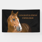 Brown Horse Black Reitsport Glückwunsch Banner (Horizontal)