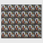 Brown Horse Foto Collage, Geschenkpapier (Flach)