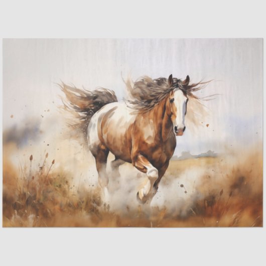 Brown Horse Galloping Seidenpapier (Vorderseite)