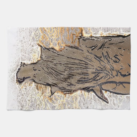 BROWN HORSE GESCHIRRTUCH (Horizontal)