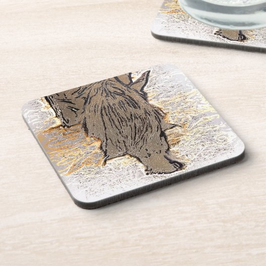 BROWN HORSE GETRÄNKEUNTERSETZER (Linke Seite)