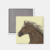 Brown Horse Head Magnet (Vorderseite/Rückseite)