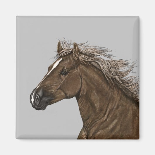 Brown Horse Head Magnet (Vorne)