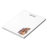Brown Horse Head Portrait in Watercolor Notizblock (Rotiert)