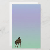 Brown Horse in Wind Pastel Papier (Vorne/Hinten)