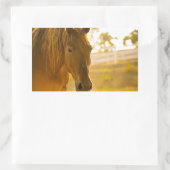 Brown Horse Nah-Up Rechteckiger Aufkleber (Tasche)