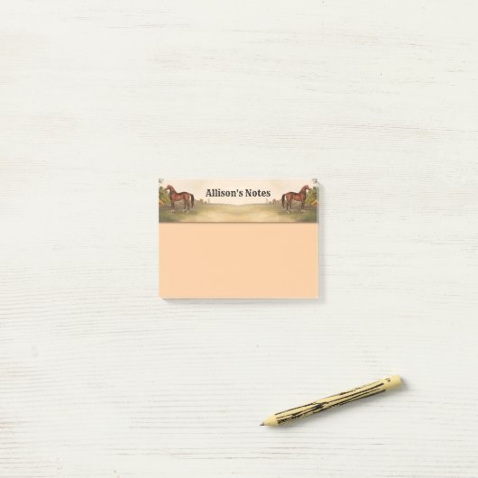 Brown Horse Post-it Klebezettel (Auf Schreibtisch)