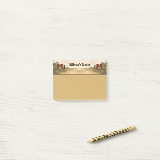 Brown Horse Post-it Klebezettel (Auf Schreibtisch)