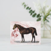 Brown Horse Postkarte (Stehend Vorderseite)