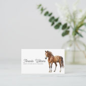 Brown Horse Reitkarte Visitenkarte (Stehend Vorderseite)