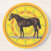 Brown Horse Sandstein Untersetzer (Vorne)